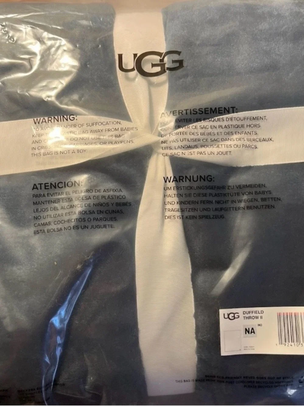 UGG DUFFIELD II THROW BLANKET THICK PLUSH INDIGO 50X70 MSRP $170 NWT!
